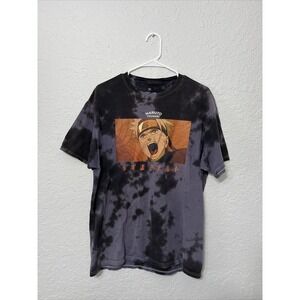 Naruto Uzumaki Shippuden Shirt Graphic Gray Tie Dye T-Shirt Men's Size Medium